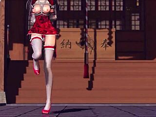 Reim Touhou PinkCat in Wild 3D Anime Hentai Action with Intense Scenes