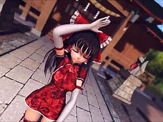 Reim Touhou PinkCat in Wild 3D Anime Hentai Action with Intense Scenes