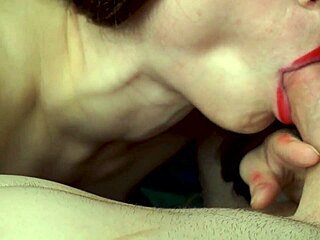 closeup blowjob and cum in mouth