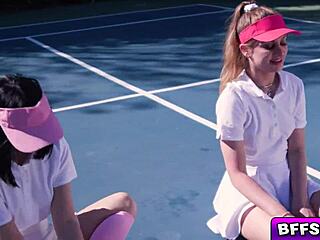 Besties Getting A Tennis Lesson From A Stud They All Want To Fuck And The Claws Come Out Right Away