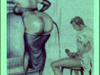 This vintage erotic drawing features retro hentai style.