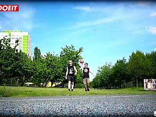 Stunning german cam girl jolee love has sex in the bus, getting anal doggystyle and squirting