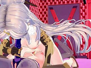 Fischl and Ningguang in a Genshin Impact Hentai Scene