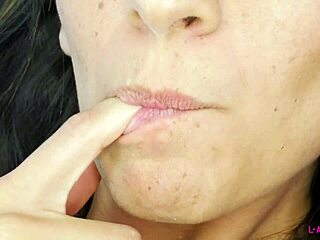 Stunning brunette model closely shows amazing body