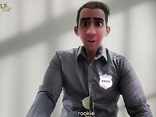 step gay dad interrogates prisoner with footjob domination