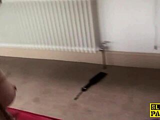 British Bigtitted Sub Squirts Before Facial