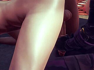 Jinx in hentai cosplay gets hardcore creampie