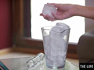 This horny blonde teases in crotchless bodysuit. She toys herself close up!