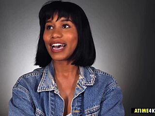 Black goddess Jenna Foxx masturbates her trimmed pussy