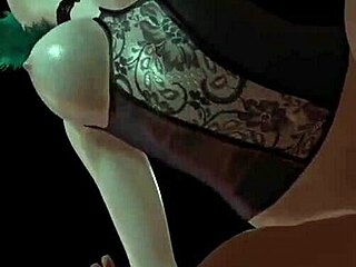 Hot Girl With Green Hair Teased From Behind