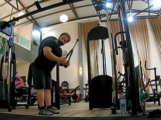 Flexible workout in panties and thong for back muscles