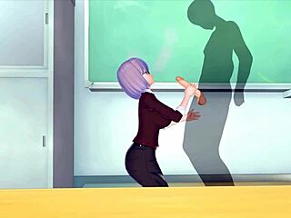 Female teacher needs energy in 3d