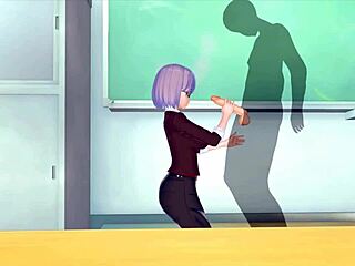 Female teacher needs energy in 3d