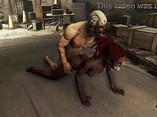 In Fallout 4 Dark Desires, hot black character bound in bondage experiences rough anal