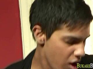 Latino twink facialized