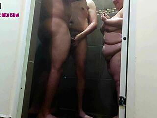 Bisexual trio in the shower with husband and compadre