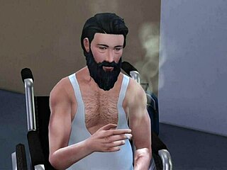 Invalid wants sex, and the tattooed girl has sex with him in anime style