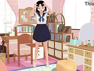Check out Mia, the anime school girl in sailor uniform!