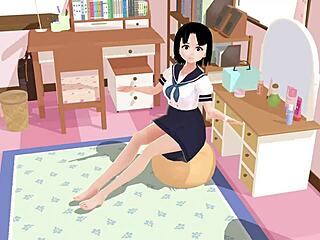 Check out Mia, the anime school girl in sailor uniform!