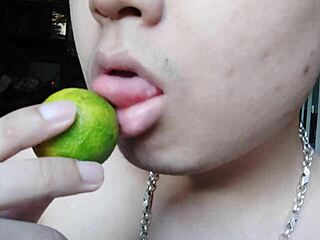 chinese girl licks herself while masturbating. 😋