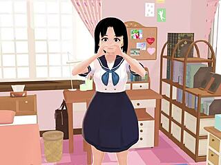 Check out Mia, the anime school girl in sailor uniform!
