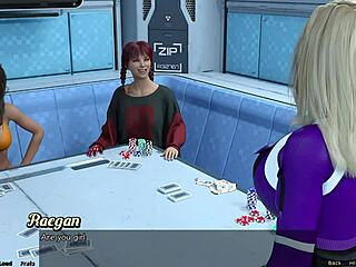 Stranded in space 35 plays strip poker.