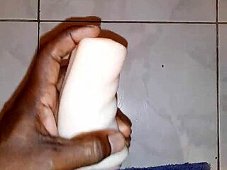 Ebony Guy Fucks Fleshlight With Big Cock, Ends With Cumshot