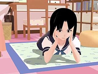 Check out Mia, the anime school girl in sailor uniform!