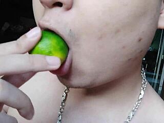 chinese girl licks herself while masturbating. 😋