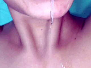 A young couple engages in intimate activity in a homemade setting with close-up views