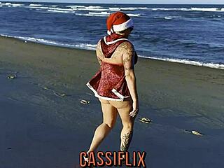 i'm mamãe noel full of tesão on the beach, gave my bucetinha as a christmas present to an instagram follower, watch the full on cassiflix with doggystyle and handjob.