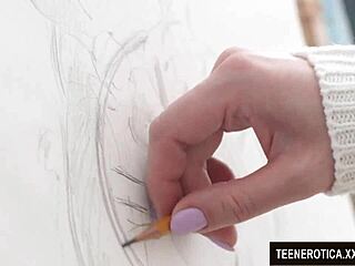 मेल मॉडल ने आर्ट स्टूडेंट्स लास्किवा सोफी सोल की टाइट गांड मारी