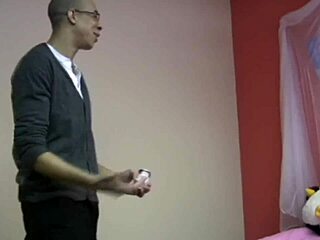 chubby teen gives handjob to big black cock