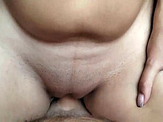 Damn, close-up POV blowjob from stepsister and wild cowgirl pussyfucking with creampie!