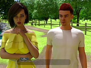 helping the pretty milf with big tits in bed during gameplay