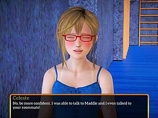 Blonde with small tits plays game.