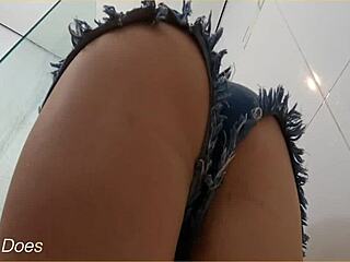 Look, wifey’s cleaning with her shirt slipping down!