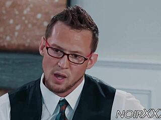 i can't believe i'm watching this tall businessman pound a hunky black stud