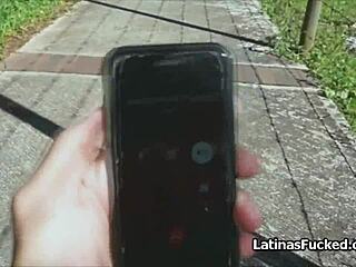 i'm a super cute latina amateur meetin a big cock on my first castin