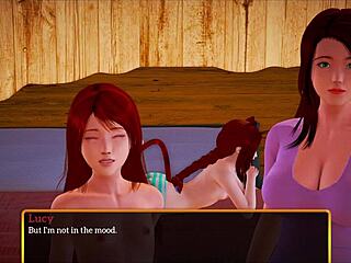 Blonde with small tits plays game.