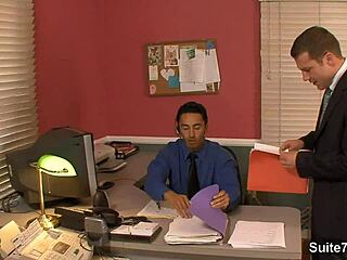 amazing gay butts get pounded hard in wild office action