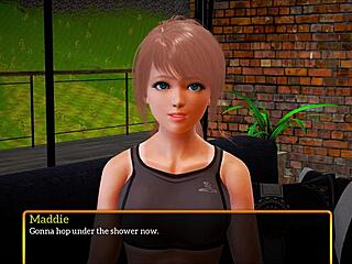 Blonde with small tits plays game.