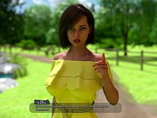 helping the pretty milf with big tits in bed during gameplay