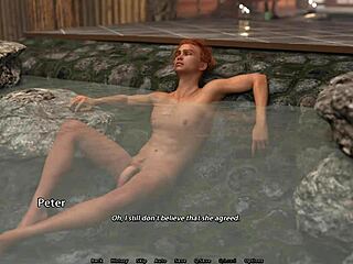 Milf in public onsen threesome.