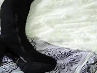 Those Boots Make Her Shaved Pussy Throb With Milf Lust!