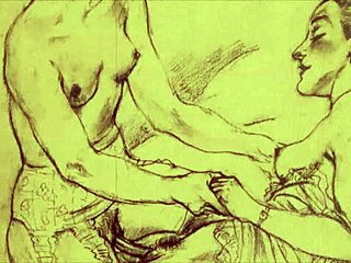 vintage illustration depicts erotic scenes from antique times, capturing the essence of retro desires in detailed artwork