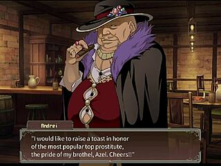 Branded azel offers her big tits for monster cocks in hentai