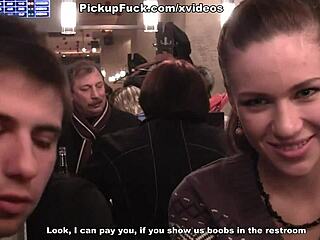 Two Girlfriends Suck Dick in Public Outdoor Pickup Scenario