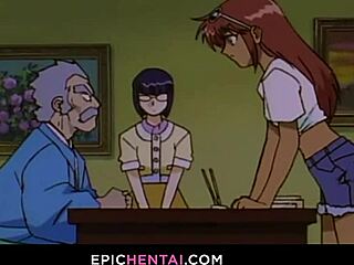 Mahoko lost her virginity in wild hentai—wet pussy got licked real good!