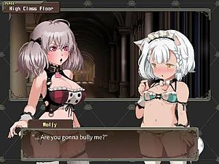 Branded azel offers her big tits for monster cocks in hentai